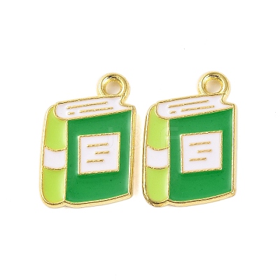 Golden Plated Alloy Enamel Pendants ENAM-Z017-12G-02-1