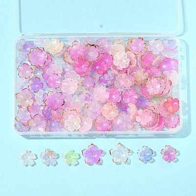 200Pcs 10 Styles Mixed Styles Acrylic Bead Caps OACR-FS0002-51B-1