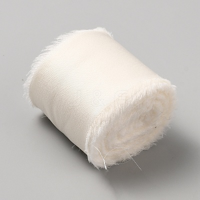 5M Polyester Satin Frayed Ribbon OCOR-WH0078-220D-1