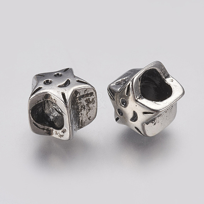 Ion Plating(IP) 304 Stainless Steel European Beads STAS-J022-080AS-1