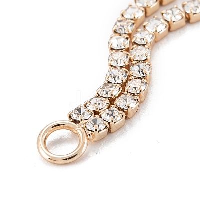 Brass Micro Pave Clear Cubic Zirconia Tassel Pendants X-KK-D063-01G-1