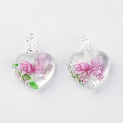 Handmade Luminous Lampwork Pendants LAMP-R136-04F-1