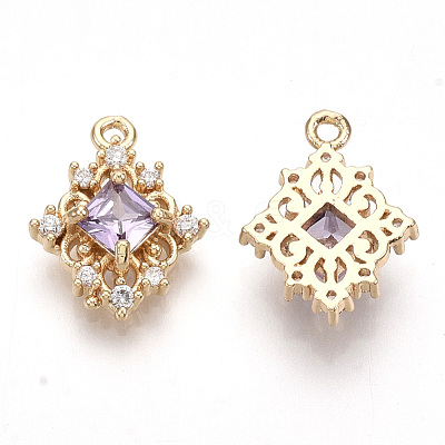 Golden Tone Brass Pendants GLAA-R212-16C-1