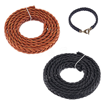 2M 2 Colors Braided Cowhide Leather Cords WL-GA0001-03-1
