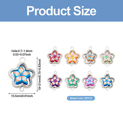 20Pcs Polymer Clay Flower & CCB Frame Links Connector Charms CLAY-TADJ0001-08P-1