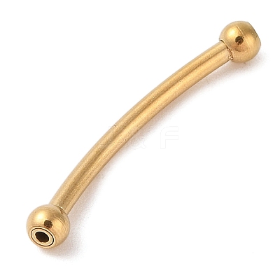 304 Stainless Steel Curved Tube Beads STAS-M061-04G-1