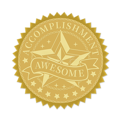 Plastic Self Adhesive Gold Foil Embossed Stickers DIY-WH0211-019-1
