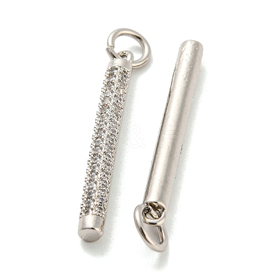 Rack Plating Brass Micro Pave Clear Cubic Zirconia Pendants KK-Q804-23P-1