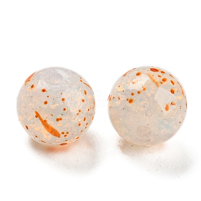 Transparent Spray Painting Crackle Glass Beads GLAA-L046-01A-08-1
