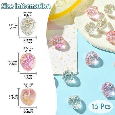 15Pcs 3 Styles Transparent Glass Beads GLAA-YW0003-69-1
