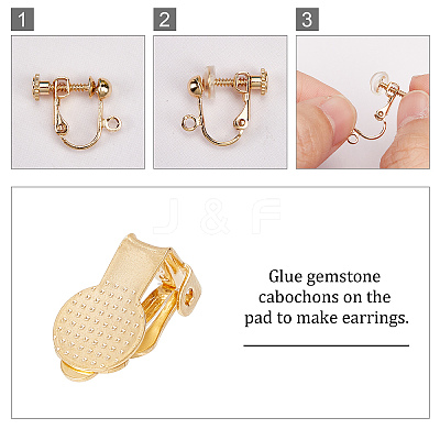 12Pcs 6 Style Brass Clip-on Earring Findings DIY-SC0021-28-1