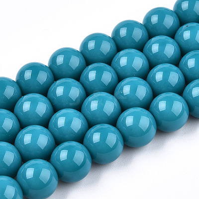 Opaque Solid Color Glass Beads Strands GLAA-T032-P6mm-13-1
