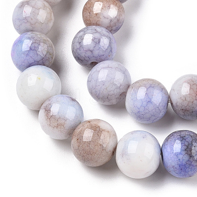Ombre Effect Dyed Crackle Glass Round Beads Strands GLAA-T031-10mm-01B-A-1
