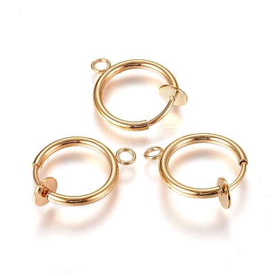 304 Stainless Steel Clip-on Earring Findings X-STAS-L238-025G-1