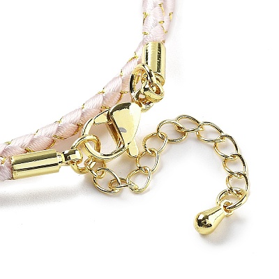 Polyester Cord Braided Necklace Makings MAK-L043-03G-21-1
