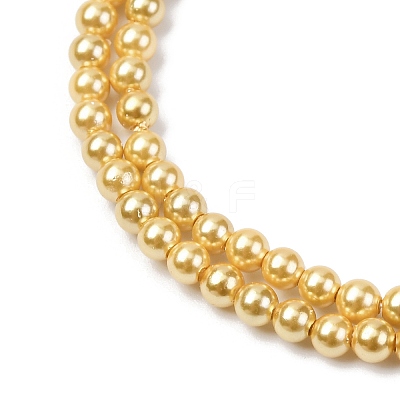 Electroplated Shell Pearl Beads Strands BSHE-G041-3mm-01-1