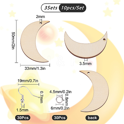 DIY Moon Drop Earring Making Kits DIY-SC0018-65-1