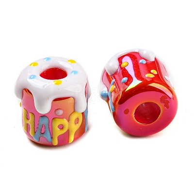 Opaque Acrylic European Beads OACR-E025-08-1
