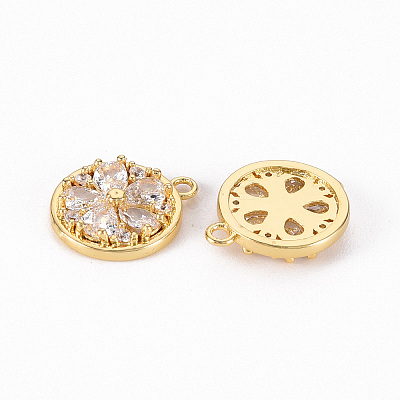 Brass Micro Pave Clear Cubic Zirconia Charms LS-X-ZIRC-S068-044-NF-1