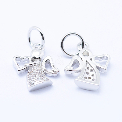 Brass Micro Pave Cubic Zirconia Charms KK-P133-03P-NR-1