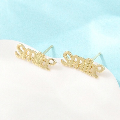 Brass Stud Earrings EJEW-P346-02B-G-1