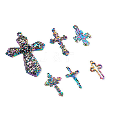 12Pcs 6 Styles Plated Alloy Pendants FIND-TA0001-44-1