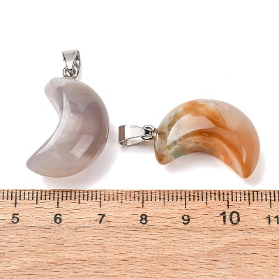 Natural Cherry Blossom Agate Pendants G-F820-02L-25-1