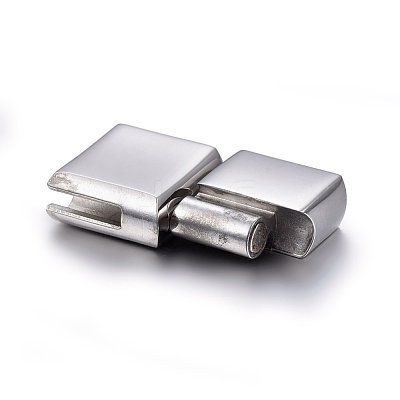 Tarnish Resistant 304 Stainless Steel Magnetic Clasps with Glue-in Ends STAS-E440-49P-1