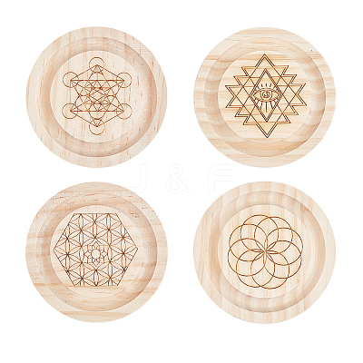4Pcs 4 Styles Round Pine Bracelet Design Boards AJEW-BC0008-34-1