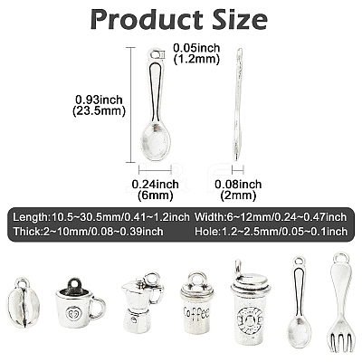 70Pcs 7 Styles Tibetan Style Zinc Alloy Pendants FIND-CJ0005-28-1