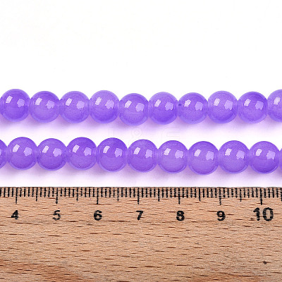 Baking Paint Imitation Jade Glass Round Bead Strands DGLA-Q021-8mm-44-1