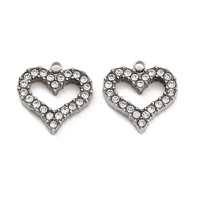 304 Stainless Steel Rhinestone Pendants STAS-S131-03P-1