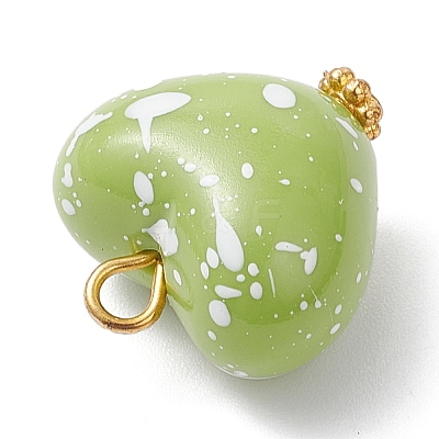 Opaque Spray Painted Acrylic Pendants PALLOY-JF04472-1