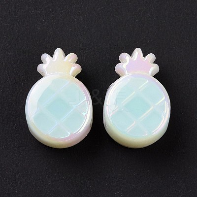 UV Plating Rainbow Iridescent Acrylic European Beads SACR-E009-34-1