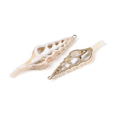 Electroplate Natural Shell Big Pendants SSHEL-N042-15-1