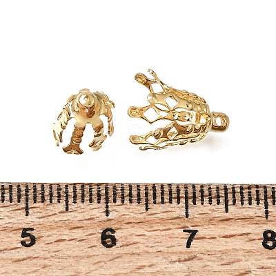 Flower Brass Bead Cap Bails KK-CBA1A60-23B-G-1