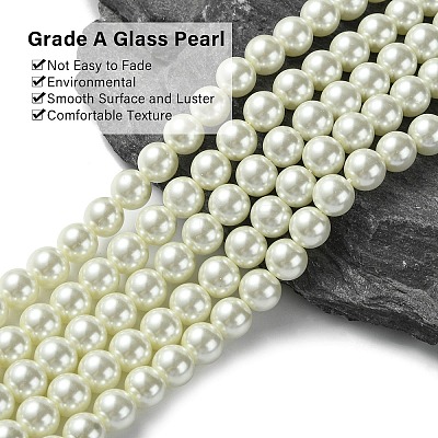 Eco-Friendly  Dyed Glass Pearl Round Beads Strands HY-A002-8mm-RB011-1