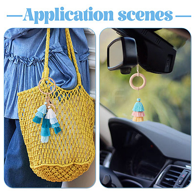 12Pcs 6 Styles Nylon Thread Tassel Big Pendant Decorations FIND-TA0009-18-1