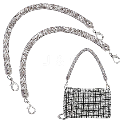 2Pcs Alloy Crystal Rhinestone Bag Handles DIY-PH0028-95P-1