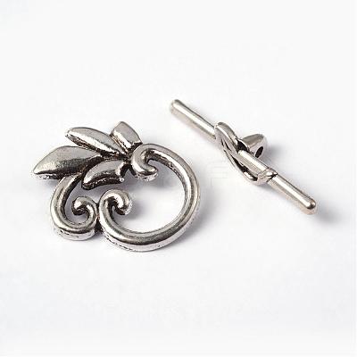 Leaf Tibetan Style Alloy Toggle Clasps X-LF0676Y-1