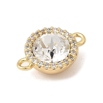 Brass Pave Clear Cubic Zirconia & Glass Links KK-N289-22G-1