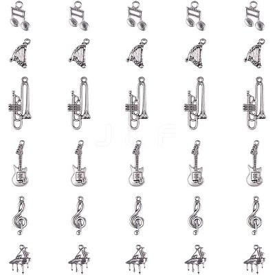 Sets of Musical Instruments Tibetan Style Alloy Pendants TIBEP-PH0004-17AS-1