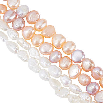2 Strands 2 Styles Natural Cultured Freshwater Pearl Beads Strands PEAR-HS0001-25B-1