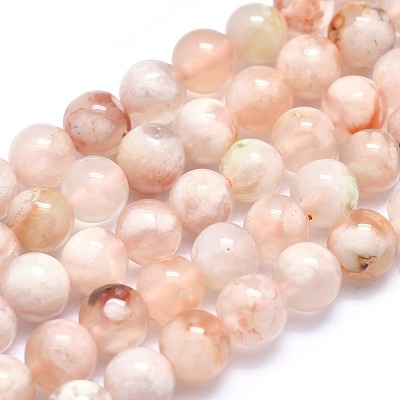 Natural Cherry Blossom Agate Beads Strands X-G-I213-23-6mm-1
