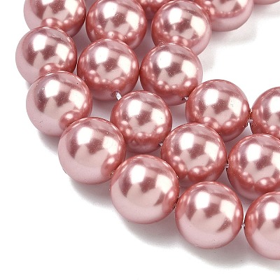 Electroplated Shell Pearl Beads Strands BSHE-G041-14mm-05-1