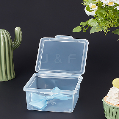 Rectangle PP Plastic Jewelry Bead Containers with Hinged Lid AJEW-WH0460-066-1