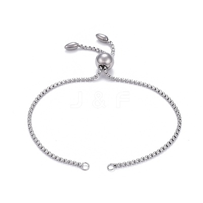 Tarnish Resistant 304 Stainless Steel Slider Bracelet/Bolo Bracelets Making X-MAK-L024-01P-1