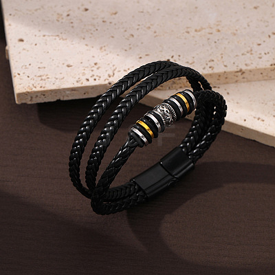 Imitation Leather Cord Multi-strand Bracelets for Men PW-WGD2A27-01-1