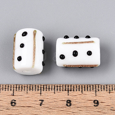 Handmade Gold Foil Glass Bumpy Beads LAMP-ZX003-12-06-1
