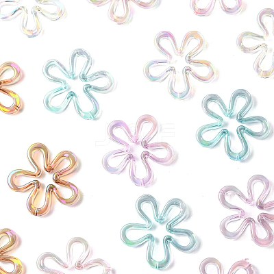 20Pcs 5 Colors Plated UV Acrylic Beads TACR-FS0001-66-1